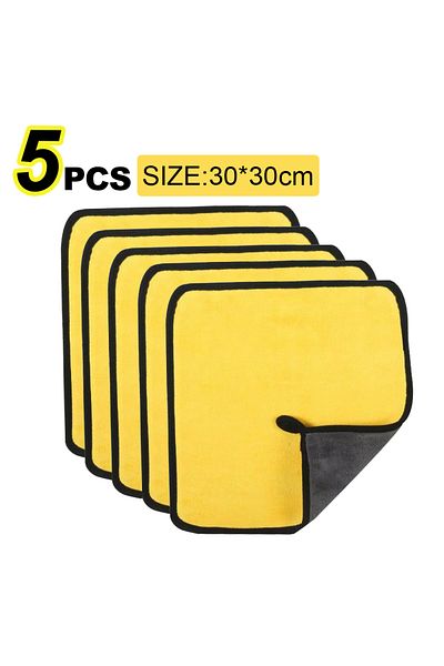 Choice T056-5pcs-yellow 5/10pcs Microfiber Wash Towel Car Cleaning Detailing Car Drying Cloth Window Glass