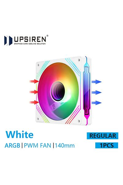 UPSIREN مروحة هيكل كمبيوتر A-RGB أخرى Wt عادية 1 قطعة Pf-14 Prism 4pro 14 سم مروحة ARGB 4 Pin Pwm هادئة