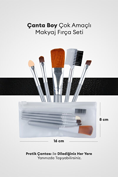 Missha Çanta Boy Çok Amaçlı Makyaj Fırça Seti Brush Set (Gray) (5Adet)