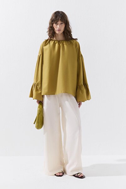 Hooopstore Μπλούζα Lyocell Oversize Saffron