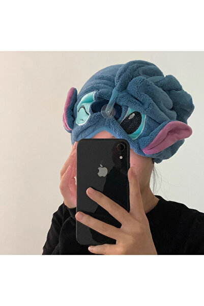 Choice Blue hat Cartoon Style Headscarf Long Hair Dormitory Home Use Coral Fleece Bag Headscarf Thick Quick