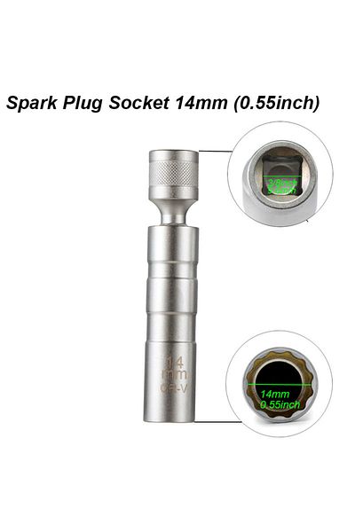 atooltour Spark Plug Socket A Spark Plug Socket Wrench Adapter 14mm 16mm Install Replace Repair Kit Swivel Tor