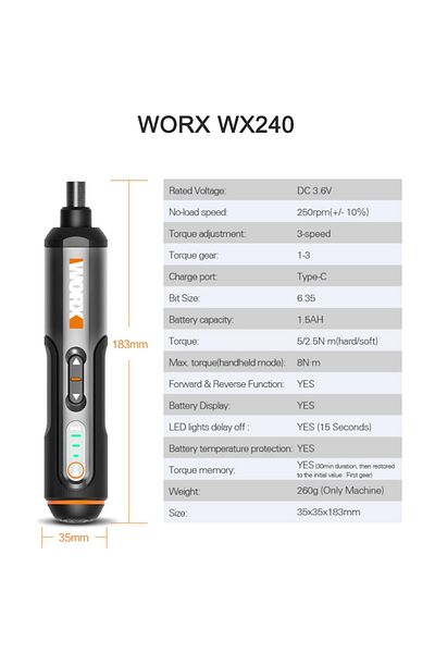 Choice Wx240 Worx 4v Mini Electrical Screwdriver Set Wx242 Wx241 Wx240 Smart Cordless Electric Screwdrivers