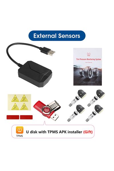 JMCQ With Built-in Sensor Usb Android Tpms Tire Pressure Monitoring System Display Alarm System Internal