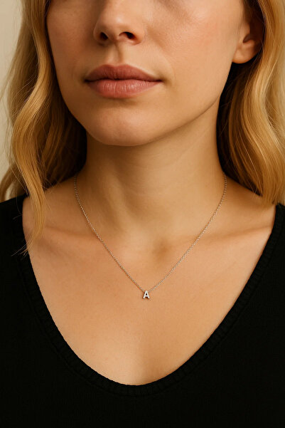 Gimora Harf Kolye Mini A Harfi Gümüş Kolye