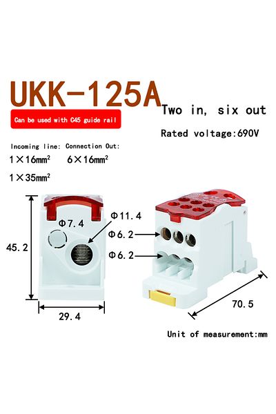 Choice Ukk-125a-red Ukk80a Single-pole Splitter Box Large Current One Into Multiple Branch Line Terminal Ra