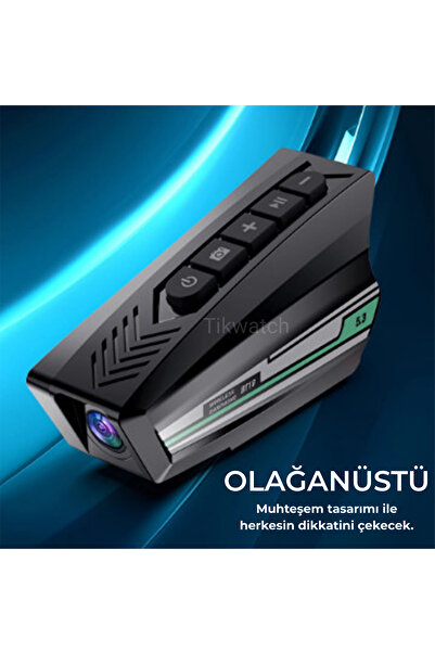 TİKWATCH Motosiklet Kameralı Kask Kulaklık Dvr Kameralı Wifili 2000mah 1080p Kamera Su Geçirmez