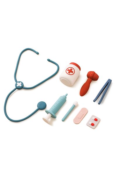 Choice 2 Doctor Toys Pretend Silicone Play Doctor Kit Food Grade Safety Nurse Set For Girls Boys Toddler G.