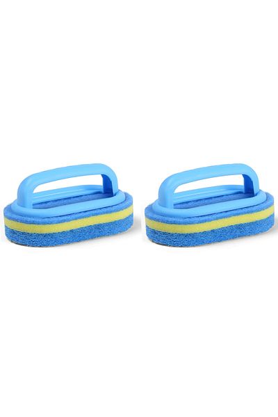 Choice 2pcs Sponge Cleaning Brush With Handle Bathtub Tile Scrub Brush Kitchen Bathroom Cleaning Sponge Bru