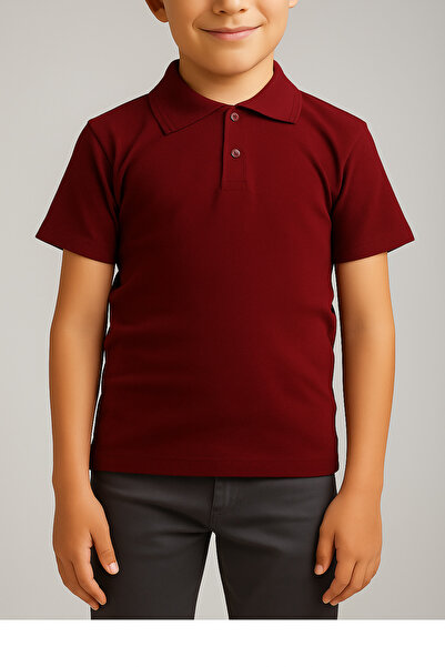 nacar çarşı Tricou unisex pentru copii, cu gât polo, cu mânecă scurtă, roșu C...