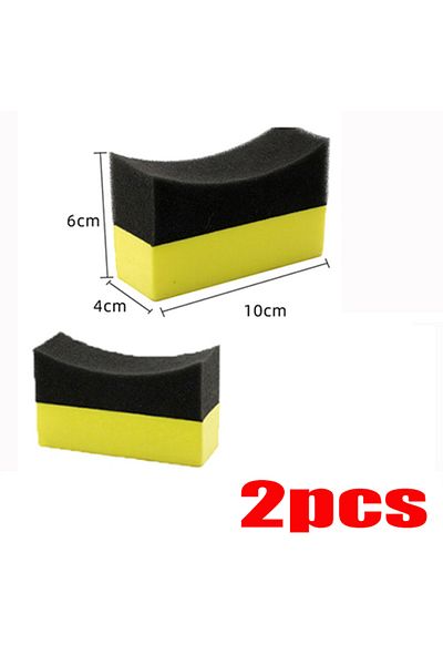 Choice 2pcs 10x6x4cm Car Wheel Polishing Waxing Sponge Brush Tire Cleaning Foam Sponge Pad Tyre Polish Deta