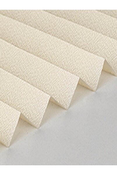 ERİKMANN Cam Balkon Perdesi Yapıştırmalı Plise Perde Krem Profil , Krem Kumaş...