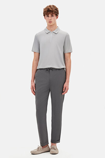 Tween Relaxed Fit (PİLESİZ) Gri Armürlü Kumaş Pantolon
