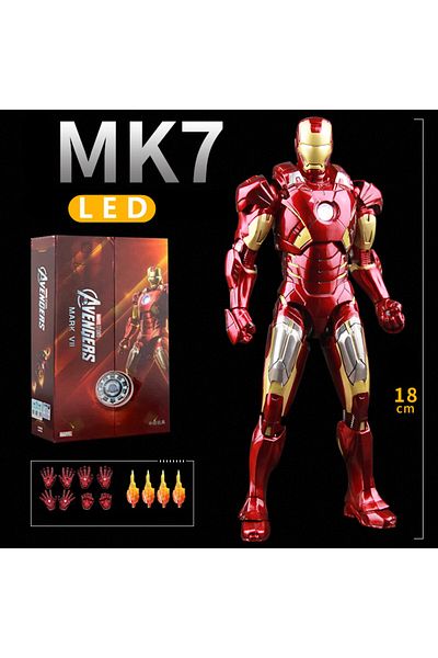 Choice Mk7 Led Zd Toys Led Light Iron Man Mk1 Mk2 Mk3 Mk4 Mk5 Mk6 Mk7 Mk43 Mk50 7" Movie Action Figure Tony