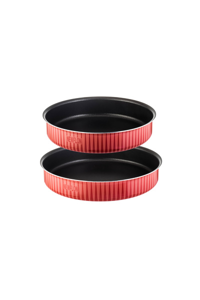 Newflon 2-piece Round Oven Trays For All Baked Goods And Multi-use Large 38 Cm Medium 34 Cm Height 5 Cm