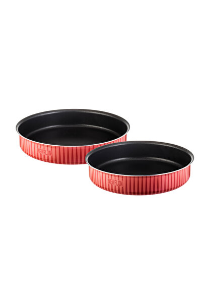 Newflon 2-piece Round Oven Trays For All Baked Goods And Multi-use Large 38 Cm Medium 34 Cm Height 5 Cm