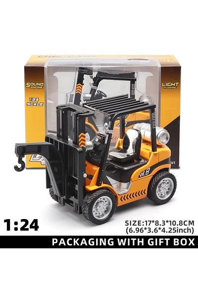 Choice Style 1 1:24 Scale Alloy Construction Forklift & Crane Toy Model With Retroactive Motion & Sound & L