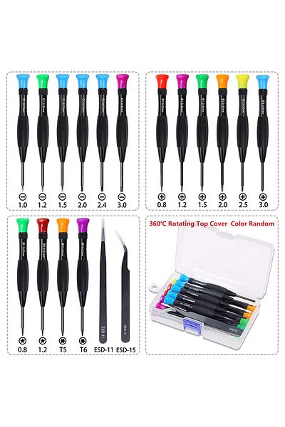 DWZ 18pcs Set A Magnetic Screwdriver Set Mini Multi-function Magnetic Precision Screwdriver For Watch Ey