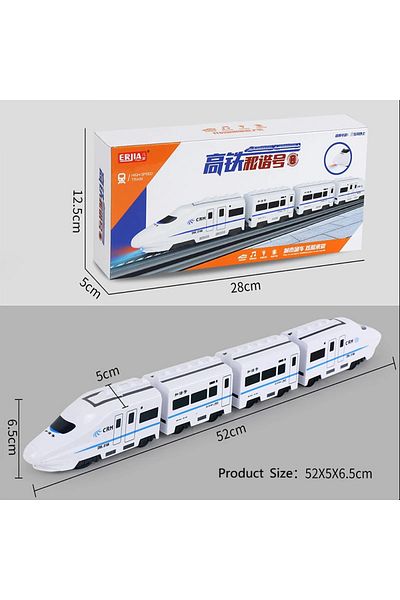 TOYMOGER 4 Carriages Kids Diy Simulation High Speed Railway Train Toy Car Electric Sound Light Model Train Ed