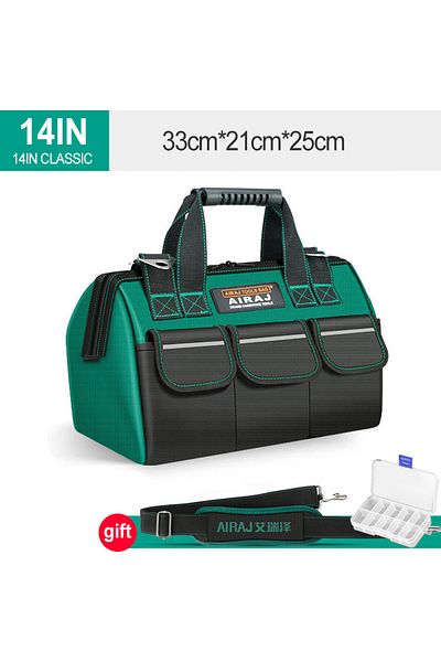 AIRAJ 14 Inch Classic 2023 New Electrician Tool Bag With Reflective Strip Oxford Cloth Wear-resistan