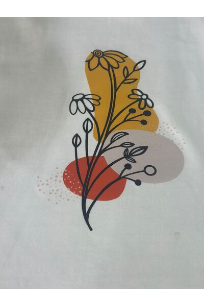 Gönülden Tasarım 18x11 cm Imprimare cu model de flori cu dungi colorate care lipesc cu fierul de călcat