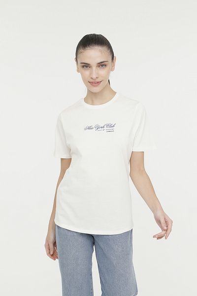 lumberjack WL GHOST 11SS128 4FX Ekru Kadın Kısa Kol T-Shirt