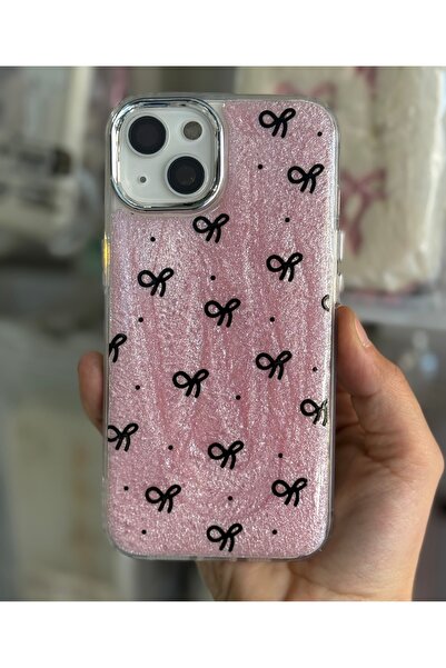 FİŞNEİLETİŞİM İPHONE 13/14 UYUMLU PİNK CREAM KURDELELİ SİMLİ KILIF