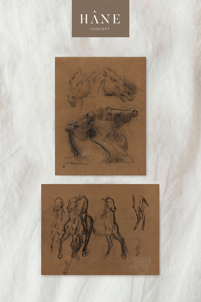 Hane Concept 2'li At Baskılı Poster Seti, Sanatsal Baskı, Galeri Duvarı, Avru...