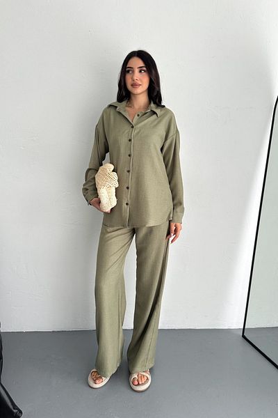 moda poni Linen Shirt and Trousers Set