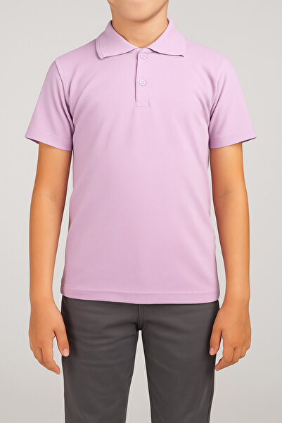 FATELLA Unisex Children's Short Sleeve Normal Pattern Comfort Polo Collar Sol...