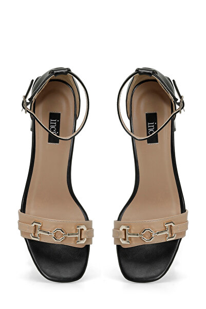 İnci INCI GLORIA 4FX Černé dámské sandály na podpatku