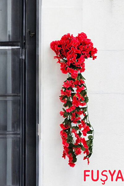LUZAB Balkon,Duvar Süsü Yapay Çiçek Sarkan Begonvil Menekşe Sarmaşık Çiçeği FUŞYA 1 Adet