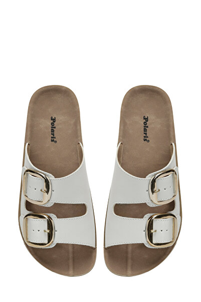 Polaris 401056Z4FX Białe płaskie kapcie damskie