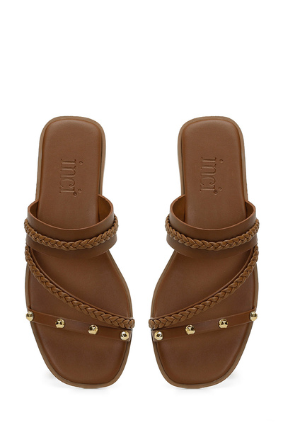 İnci Inci Resta 4Fx Tan Women's Flat Slippers