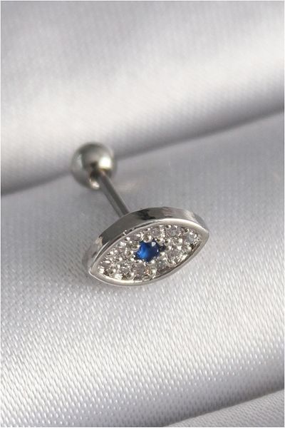 Skygo 316L Steel Silver Color Zircon Stone Eye Tragus Piercing - Tj-Pr1253
