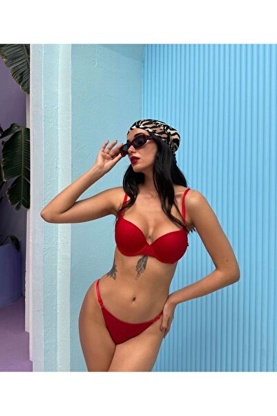 ARONA Kırmızı Sedefli Sütyen Takımı