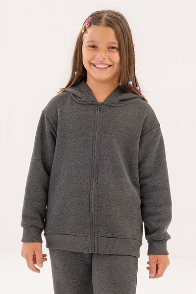 Kinetix KU BASIC 18KDS01 4PR Anthrazitfarbenes Unisex-Kinder-Trainingsoberteil