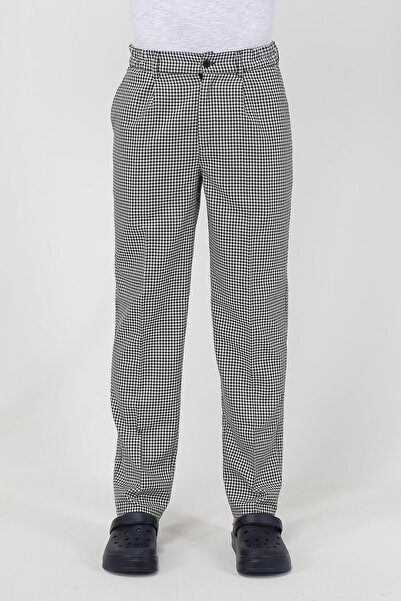 TIPTEKS Erkek Pötikare Desenli Yarım Lastikli Klasik Aşçı Ekoseli Pantolon