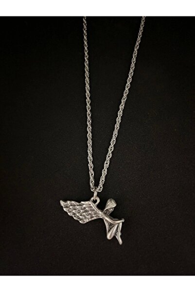 GOSSİP TEAM Gümüş Kaplama Paslanma Çelik Unisex Doğal Angel Melek Kız Aksesua...