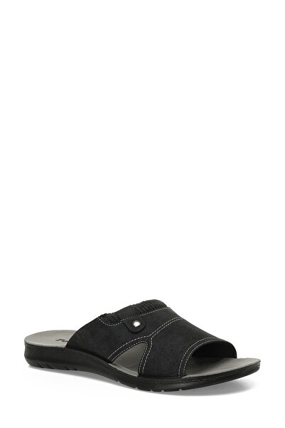 Polaris 608004 .M4PR Μαύρες ανδρικές παντόφλες