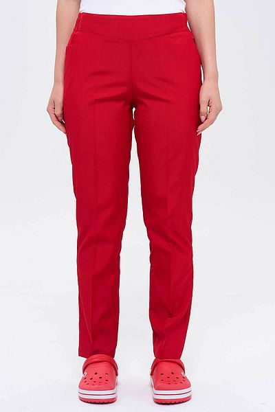 TIPTEKS Red Women's Back Half Elastic Alpaka Cooking Doctor Work Pant
