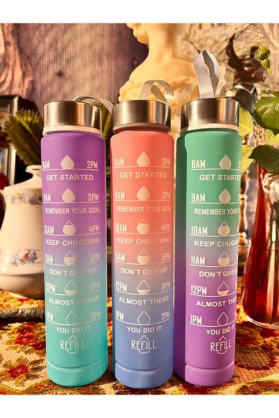 OSMEY 3Pcs 500ml Motivational Water Bottle Kids Cute Water Bottle Bpa Free Water Bottle