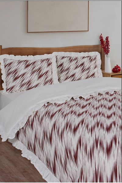 Uckan 100% Cotton Ruffle Double Duvet Cover Set