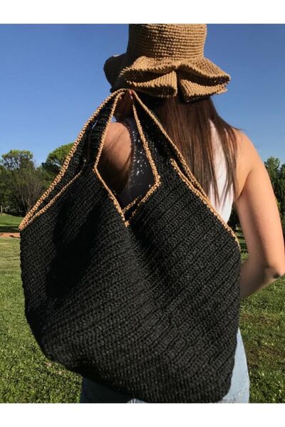Tisse Hasır Örgü Plaj Çantası