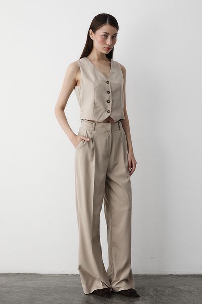 Laluvia Μπεζ Σετ Παντελόνι Linda Vest - 8479