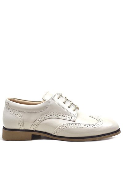 Rakerplus Μπεζ λουστρίνι με κορδόνια Classic Boy's Shoes