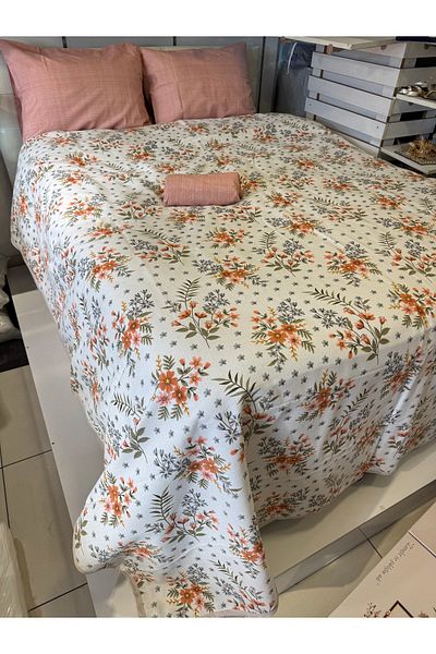 ŞENER HOME Poppy Patterned Sheet Elastic Double Pique Set