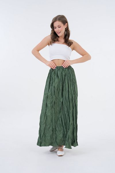 saint majesta Kraş Pleated Maxi Wrinkled Skirt Modern Style Ironing Not Asked - Sm2025