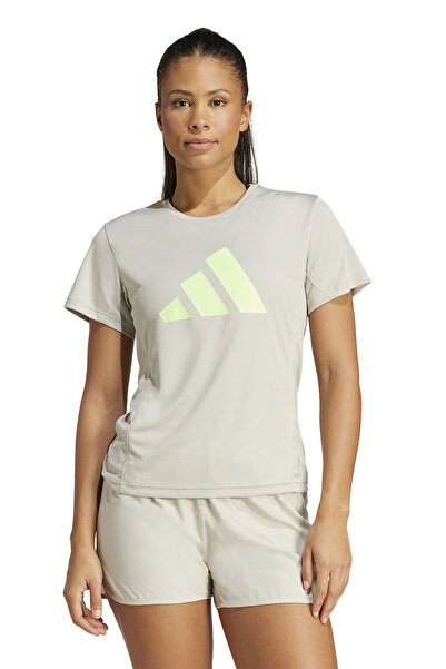 adidas RUN IT TEE Bej Kadın Kısa Kol T-Shirt