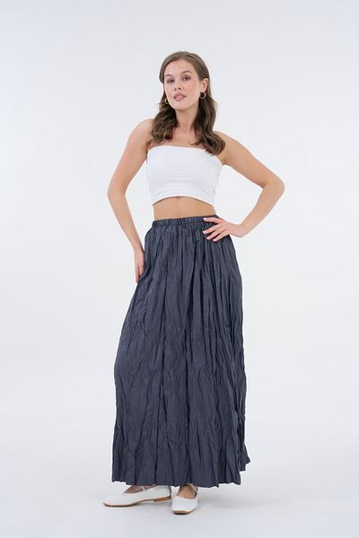 saint majesta Kraş Pleated Maxi Wrinkled Skirt Modern Style Ironing Not Asked - Sm2025